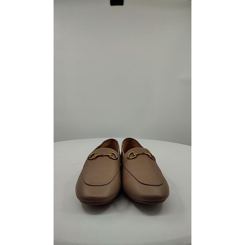 Quince Tan Loafers with Gold Accent